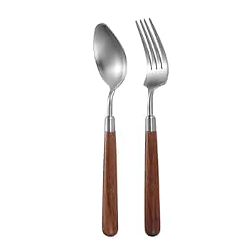 Amazon｜銀食器セット木製ハンドルカトラリーセット 304